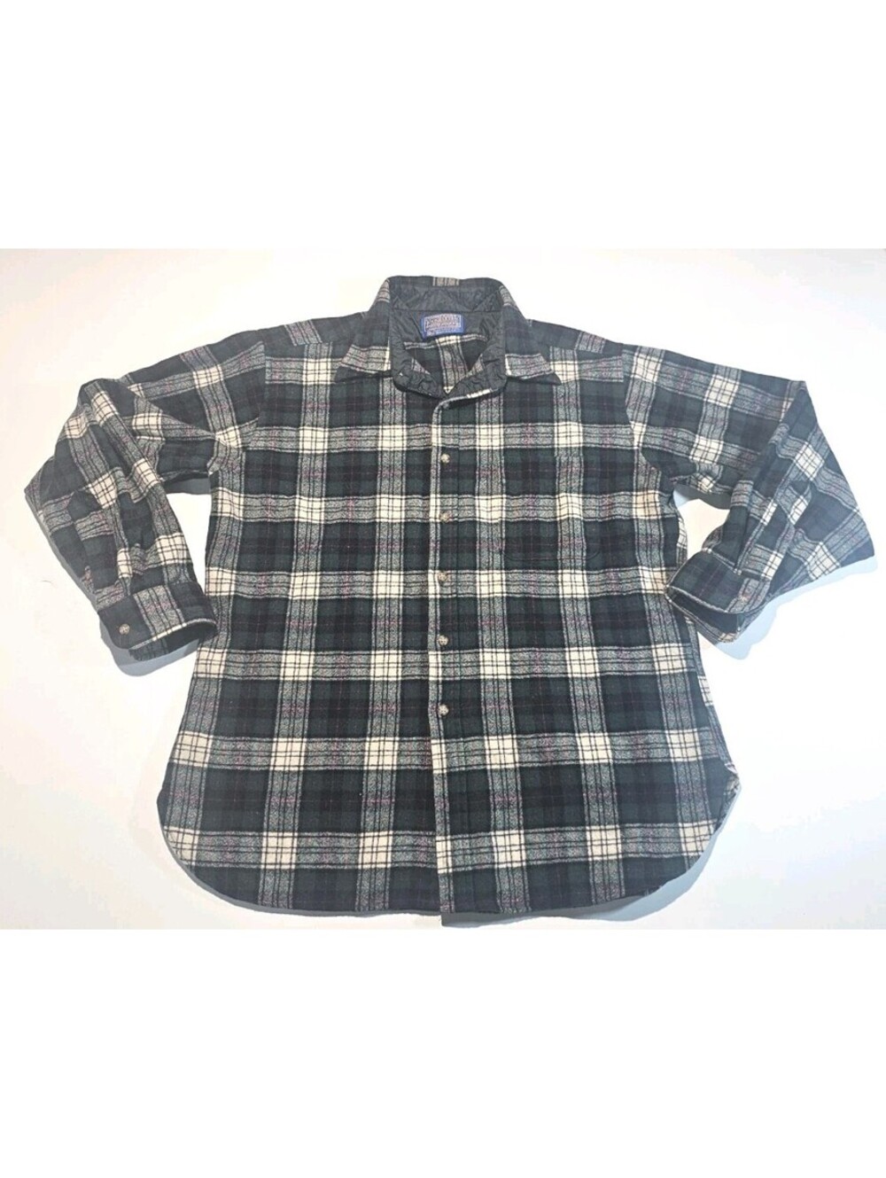 Vintage Pendleton Mens XL 100% Virgin Wool Plaid Shirt Made in USA Green